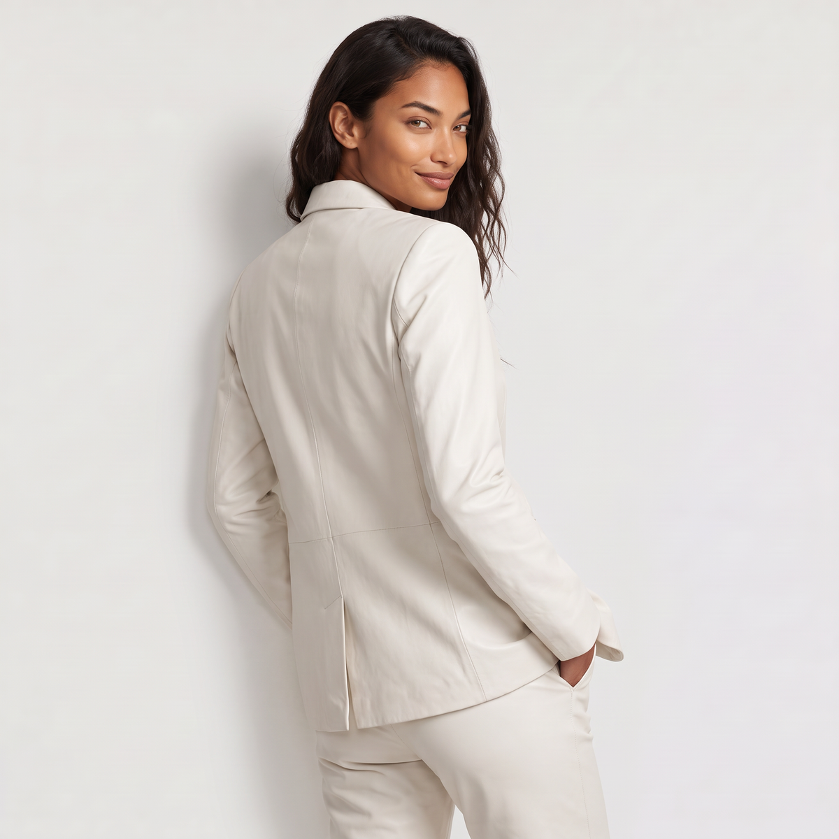 Single-Button Notch Lapel Tailored Blazer