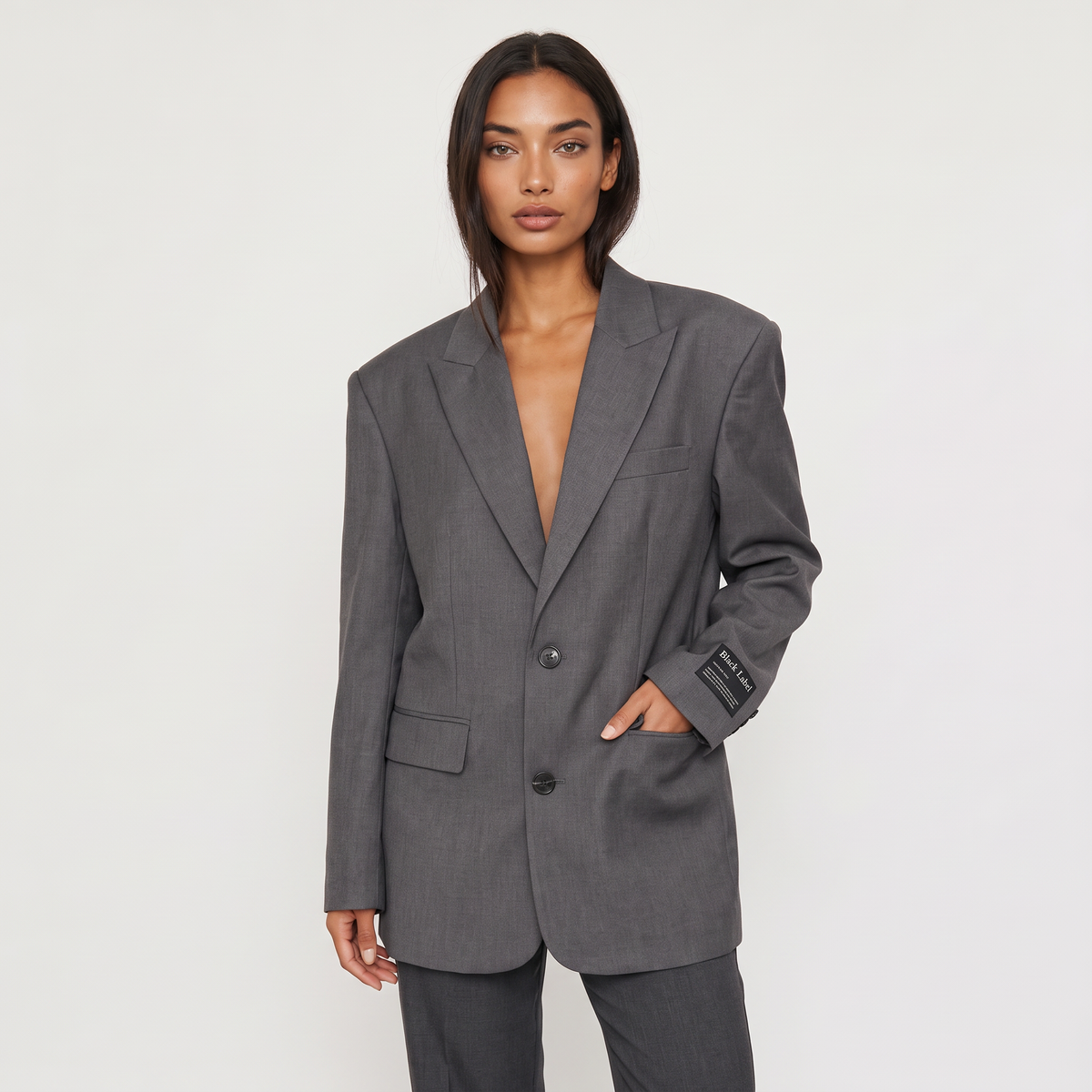 Oversized Notched Lapel Tailored Blazer