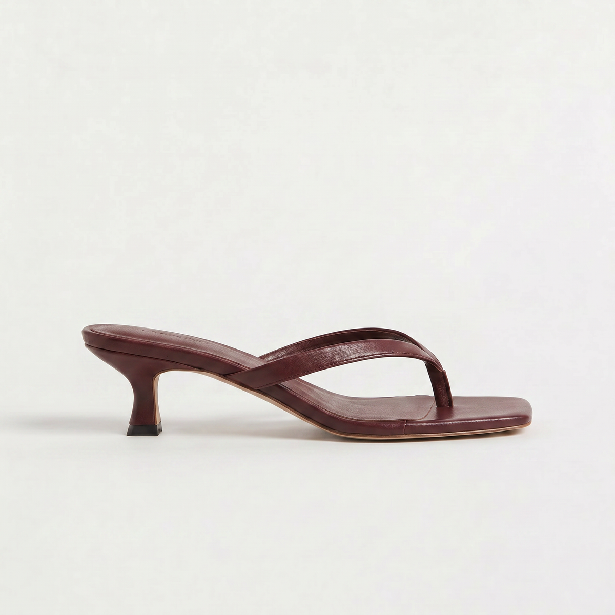 Square Toe Kitten Heel Sandals