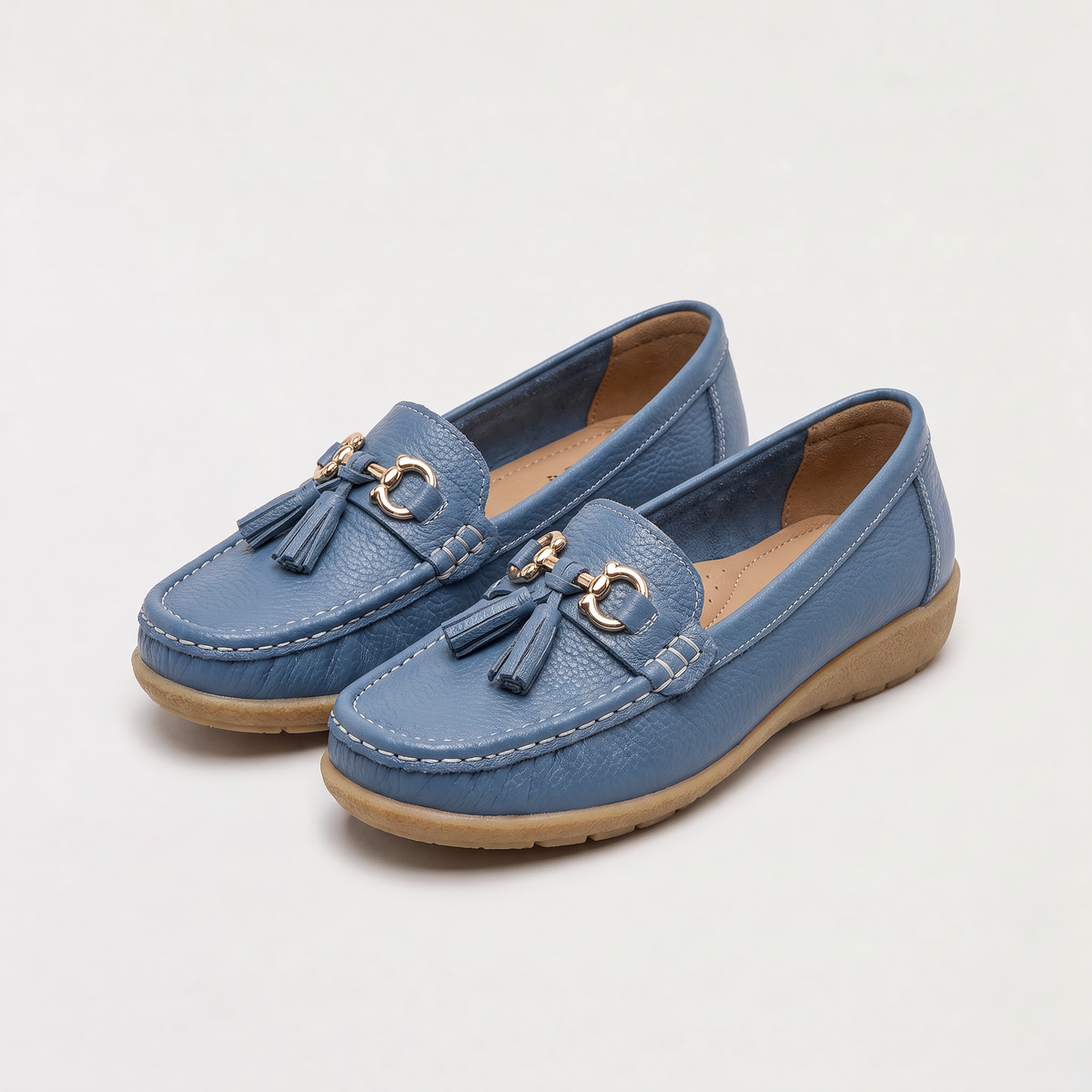 Tassel Detail Slip-On Loafers - Cushioned Insole