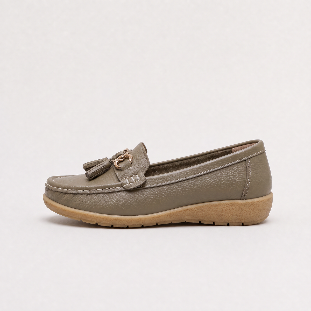 Tassel Detail Slip-On Loafers - Cushioned Insole