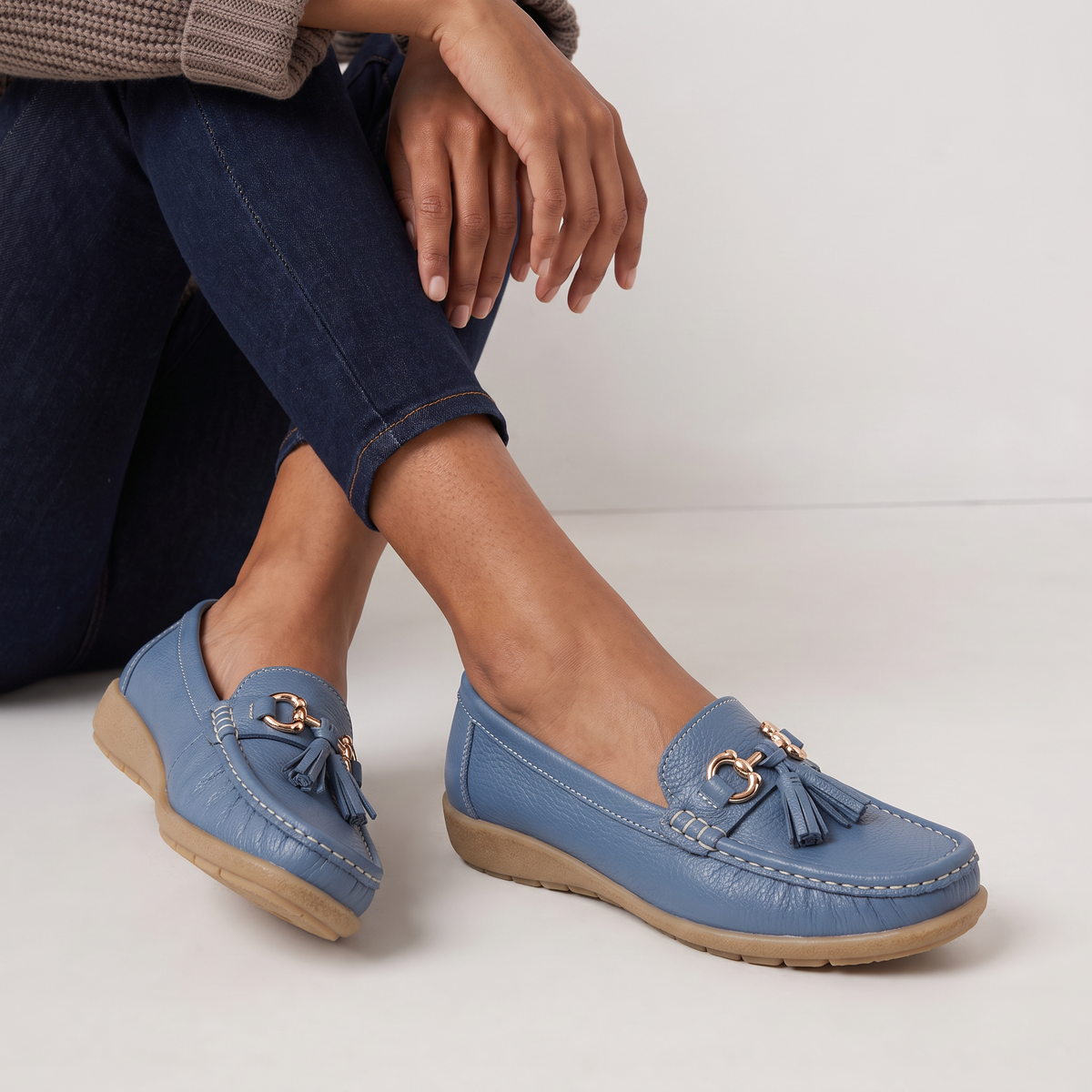 Tassel Detail Slip-On Loafers - Cushioned Insole