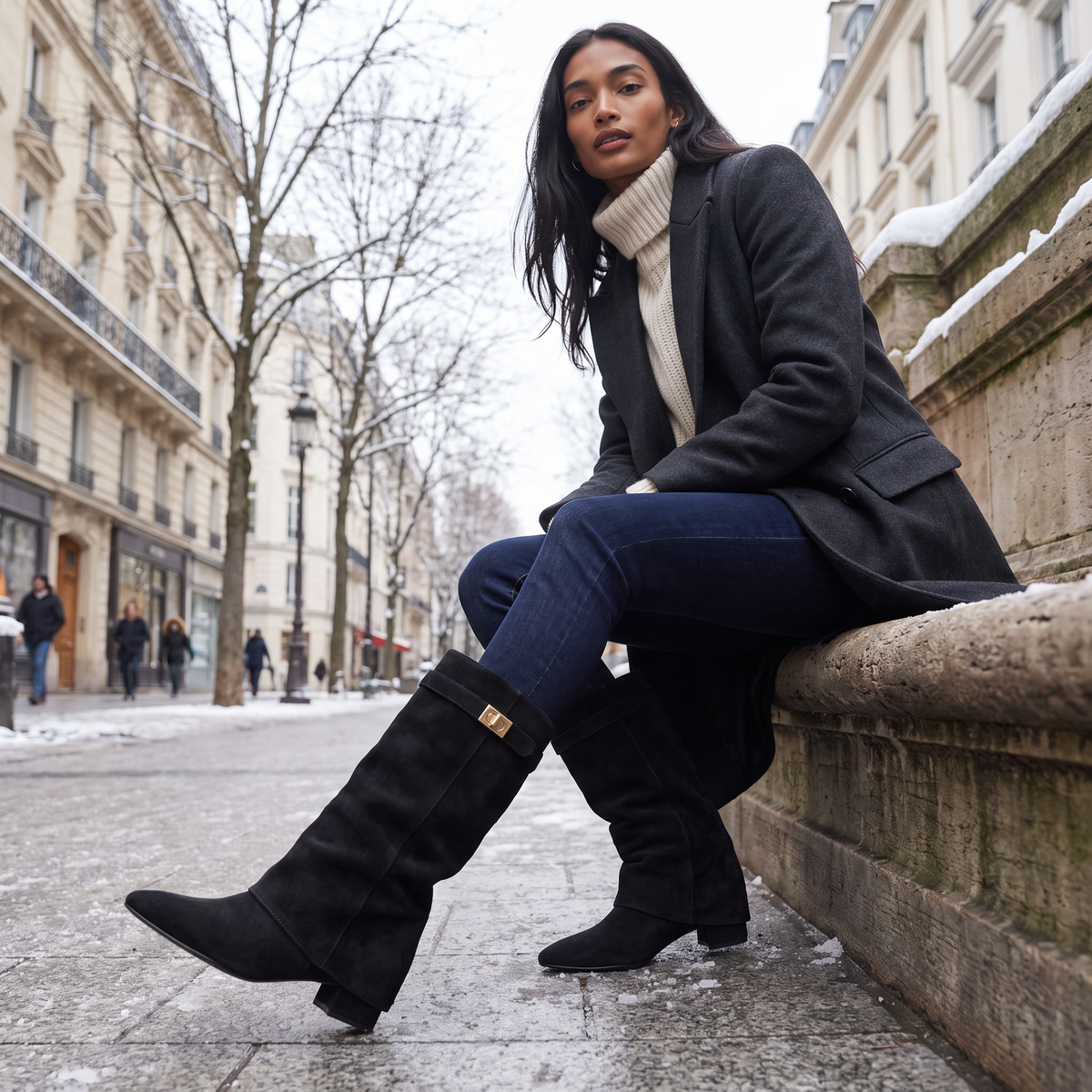 Knee-High Block Heel Boots