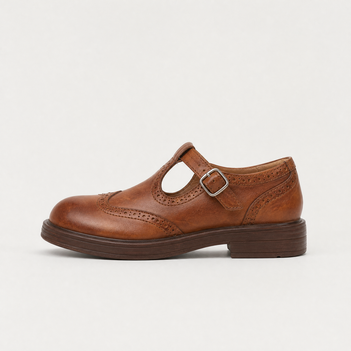 T-Bar Brogue Mary Jane Shoes
