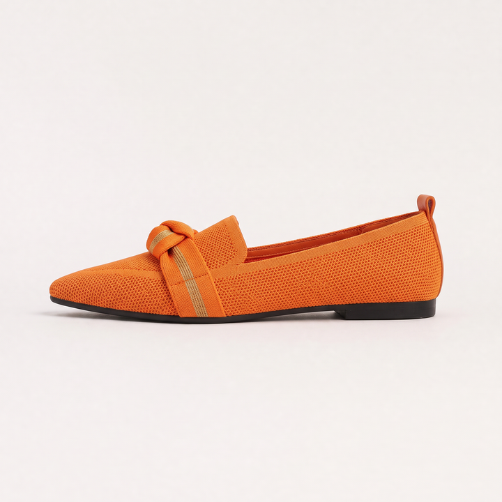 Pointed Knit Slip-On Loafers