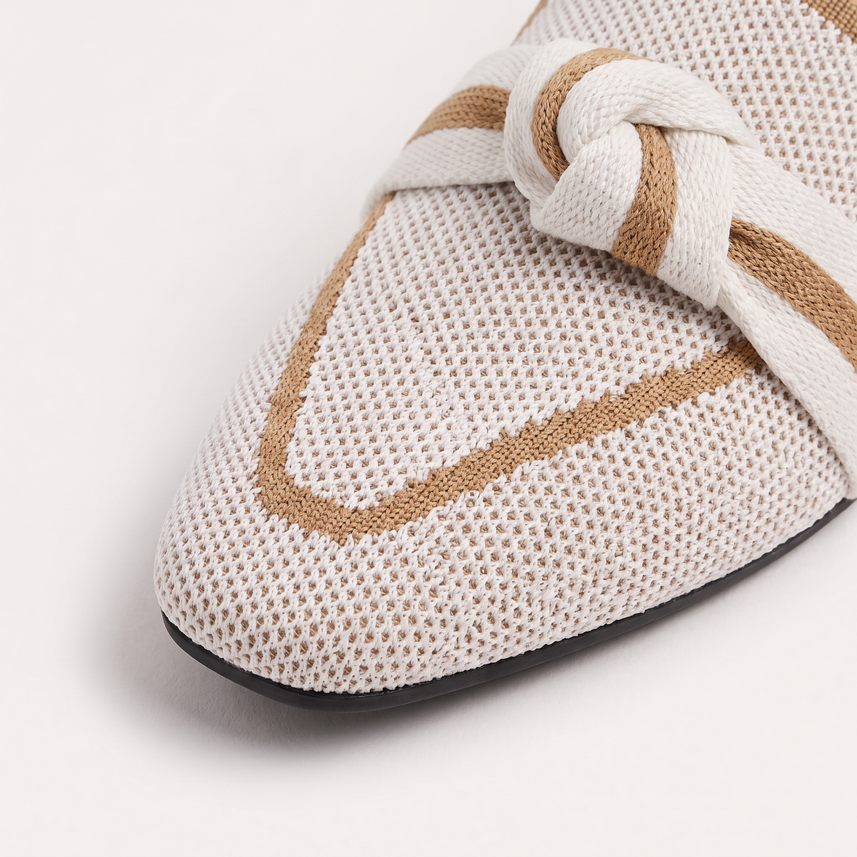 Pointed Knit Slip-On Loafers