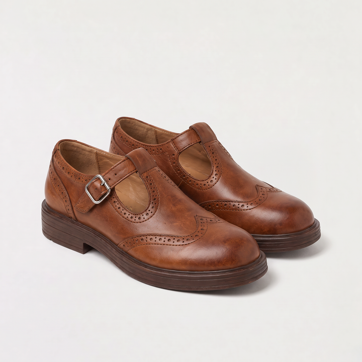 T-Bar Brogue Mary Jane Shoes