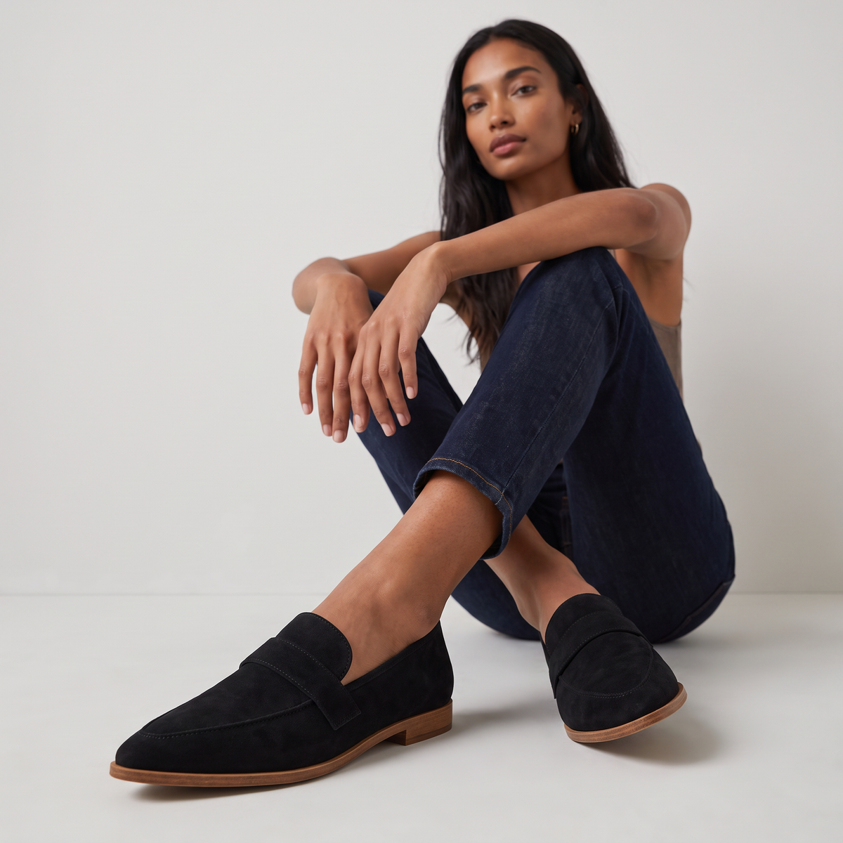 Suede-Look Penny Loafers