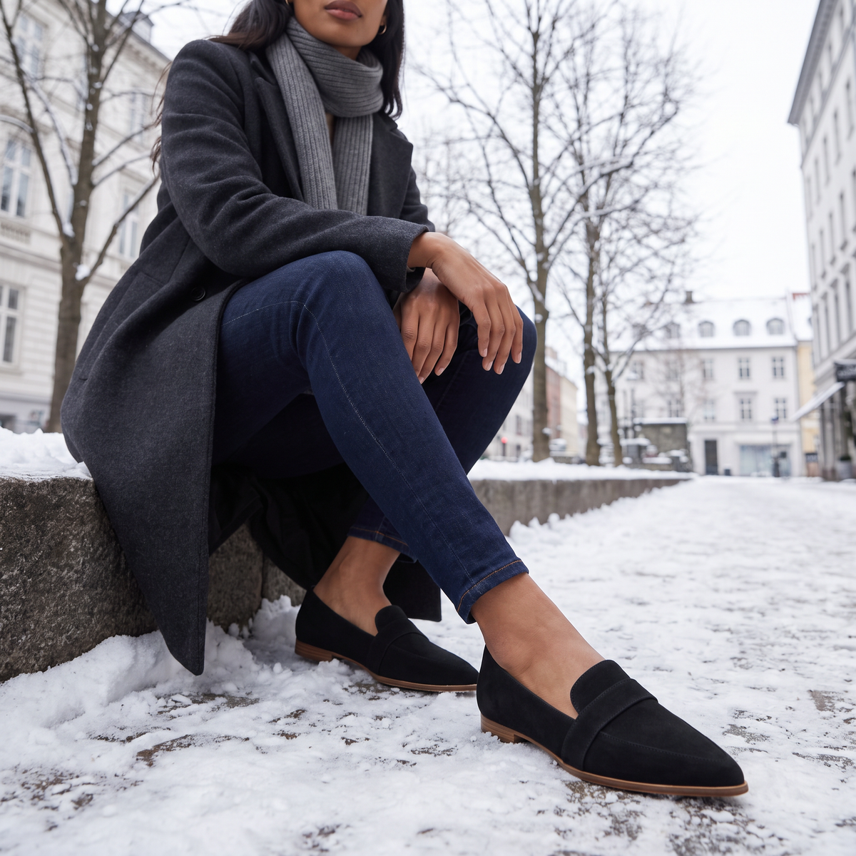 Suede-Look Penny Loafers