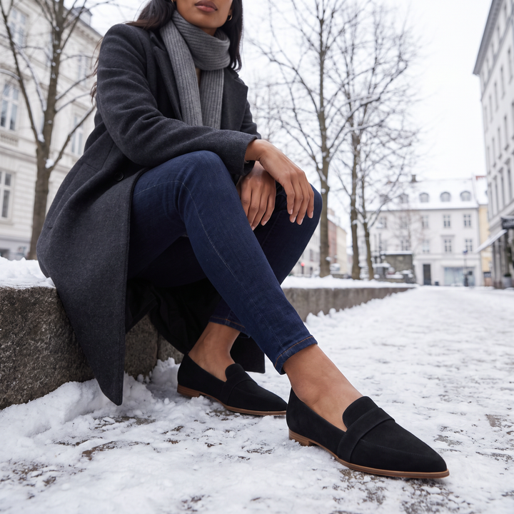 Suede-Look Penny Loafers