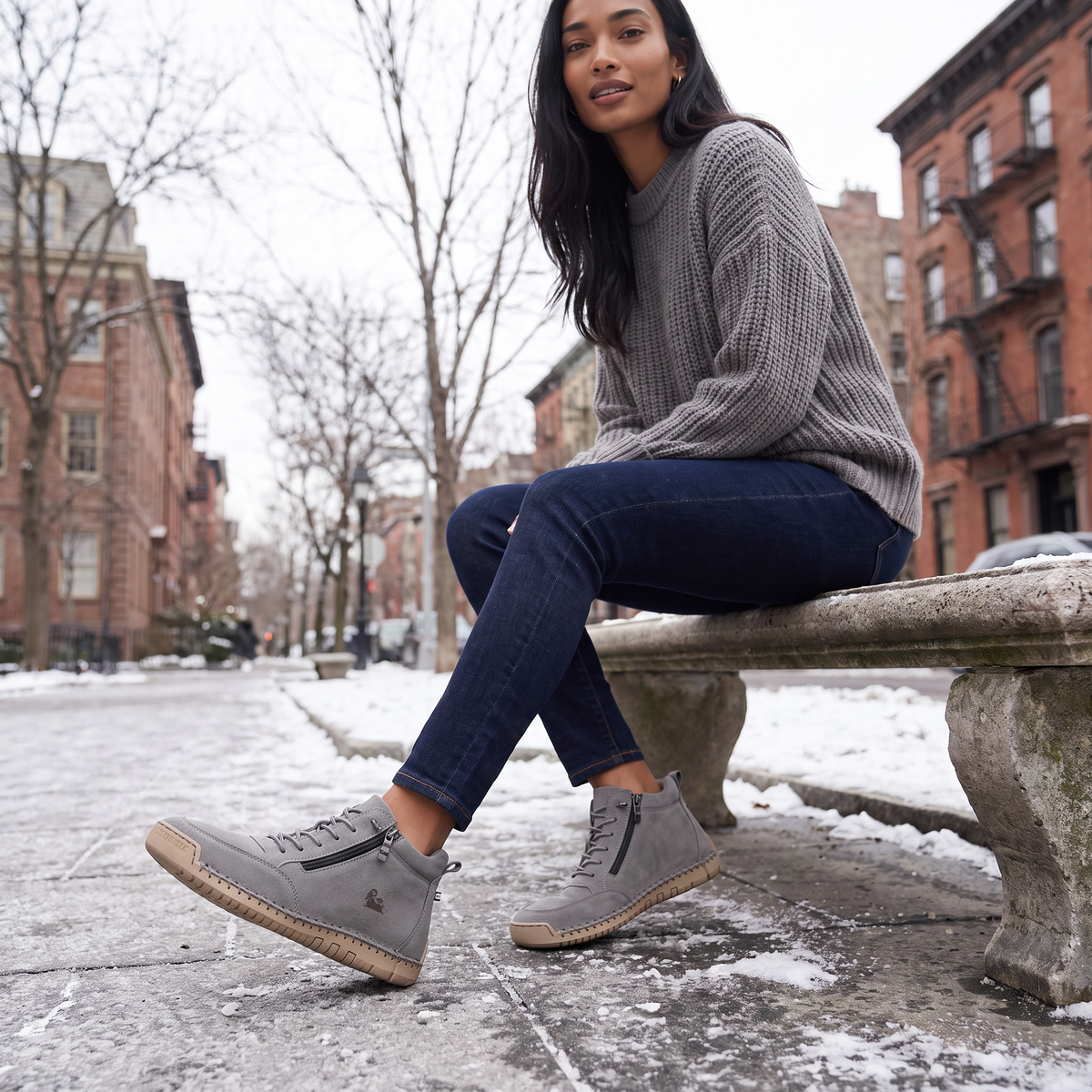 Wide-Fit Lace-Up Walking Shoes