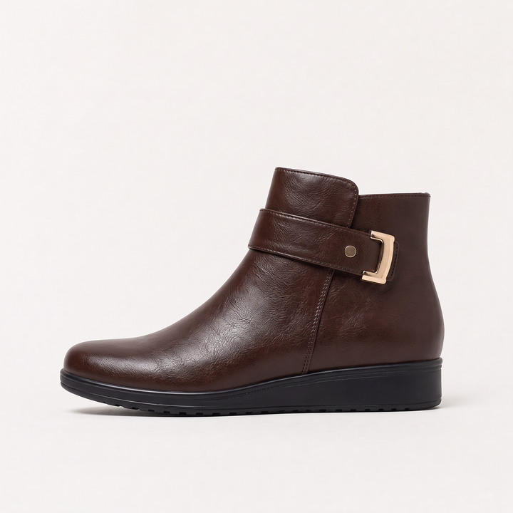 Leather Wide-Fit Pull-On Ankle Boots