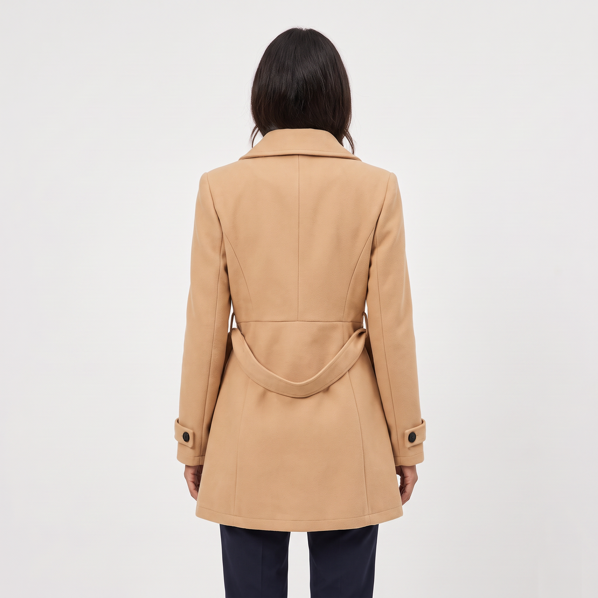 Double-Breasted Belted Trench Coat