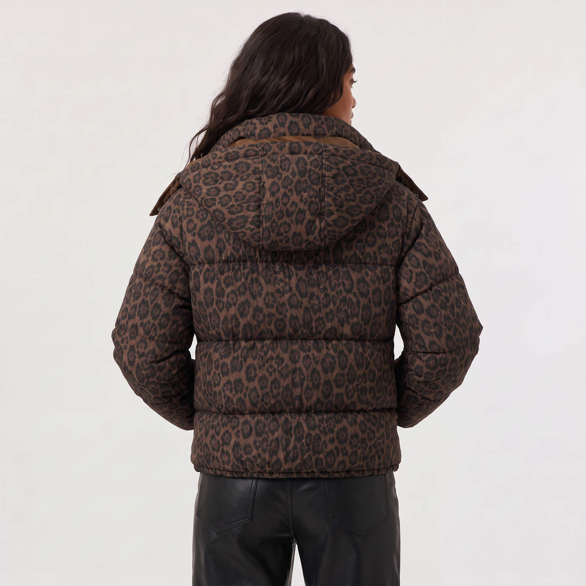 Leopard Print Puffer Jacket