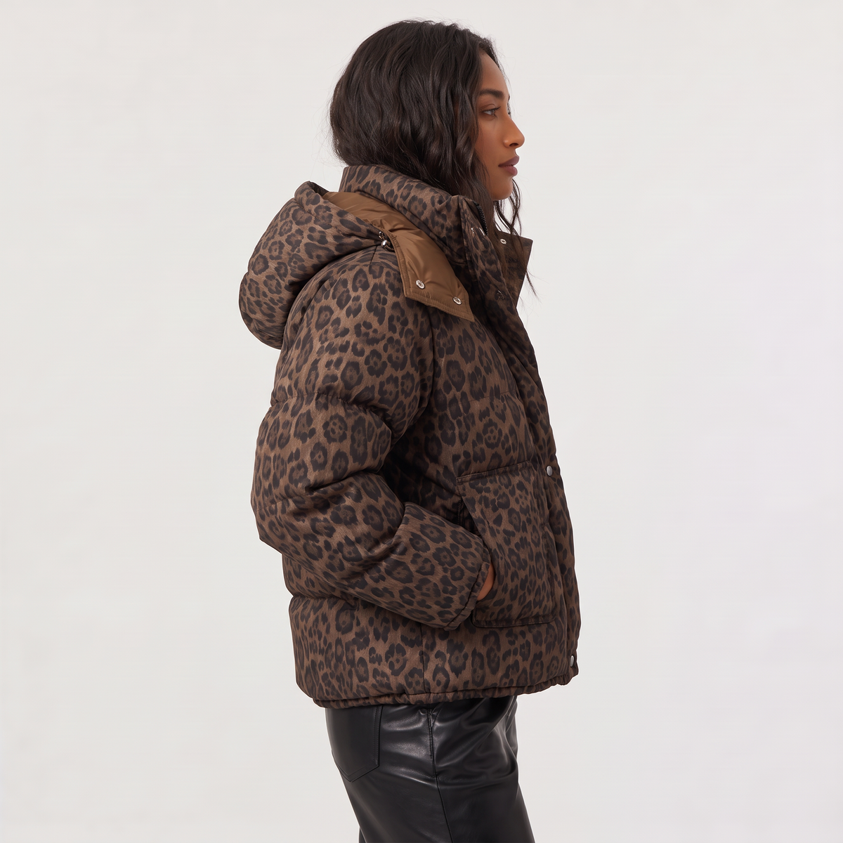 Leopard Print Puffer Jacket