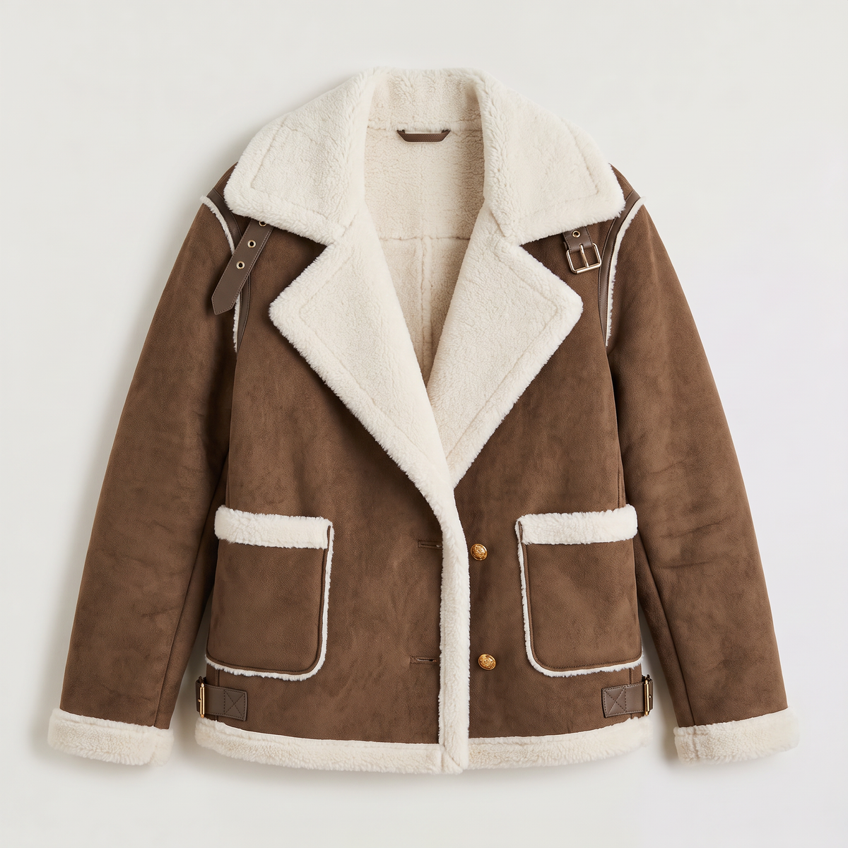 Shearling-Trim Aviator Jacket