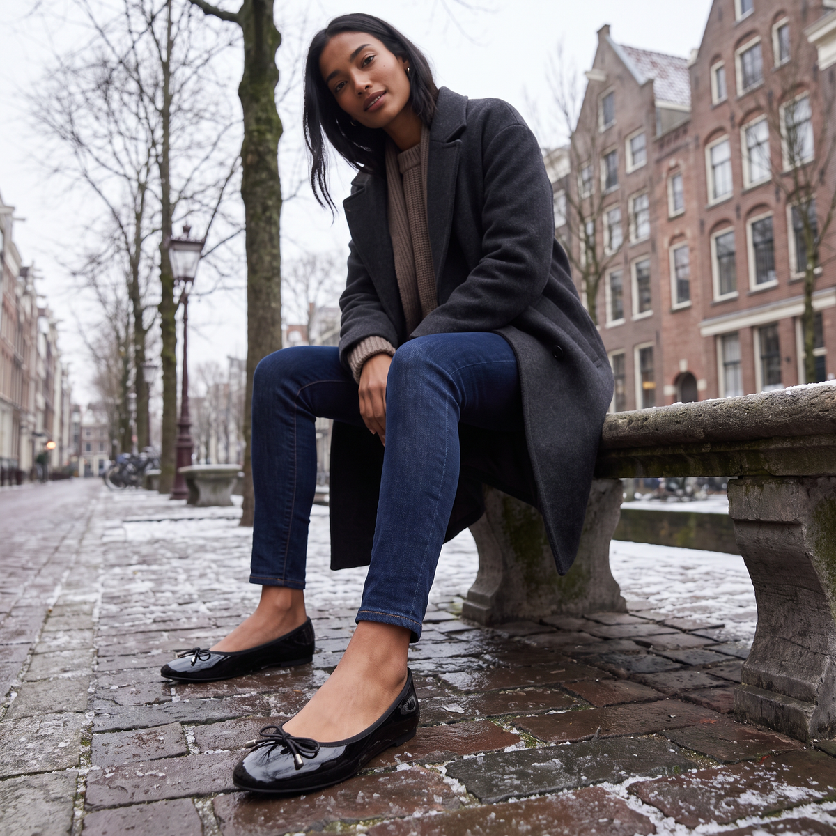 Bow Detail Slip-On Ballerina Shoes
