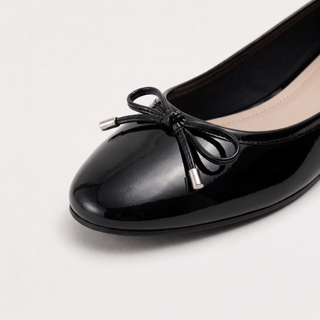 Bow Detail Slip-On Ballerina Shoes