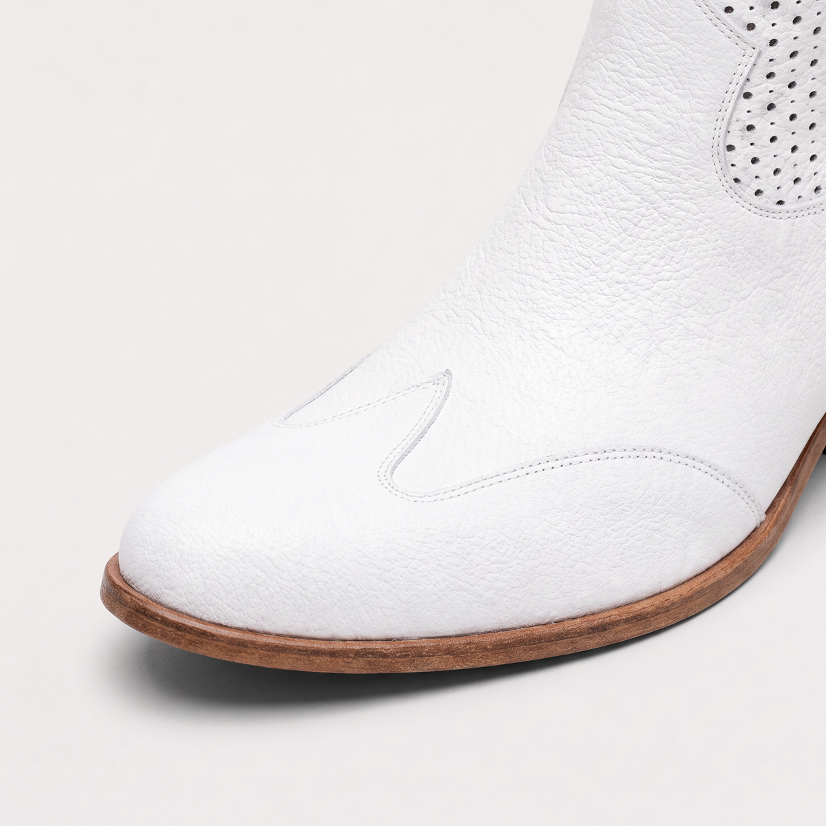 Perforated Western Mid-Calf Boots