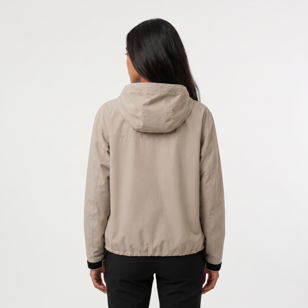 Cropped Hooded Windbreaker Jacket
