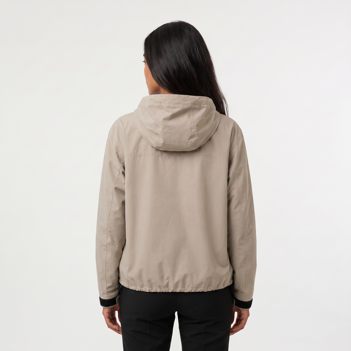 Cropped Hooded Windbreaker Jacket