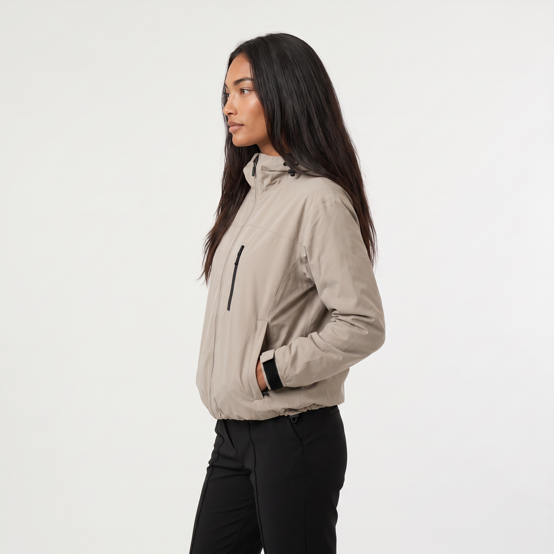 Cropped Hooded Windbreaker Jacket