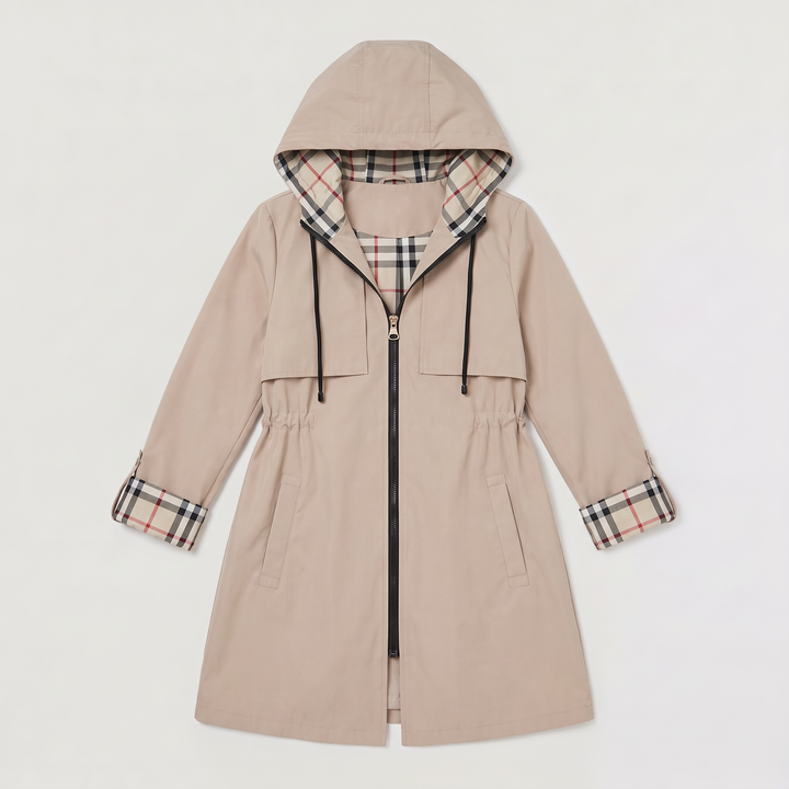 Hooded Drawstring Longline Jacket