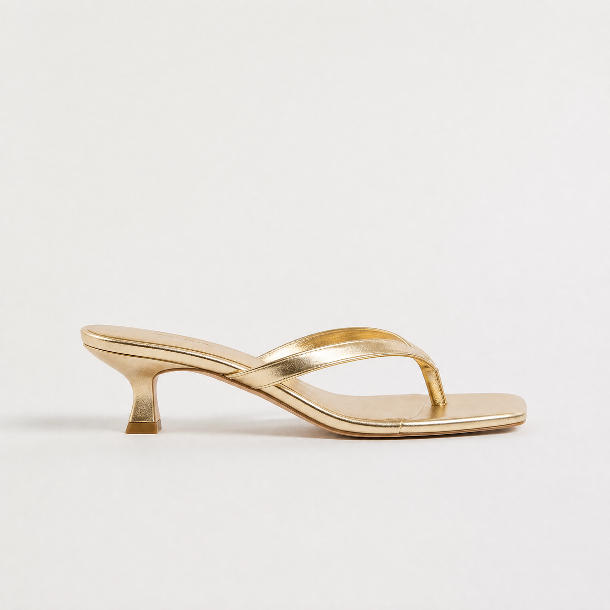 Square Toe Kitten Heel Sandals