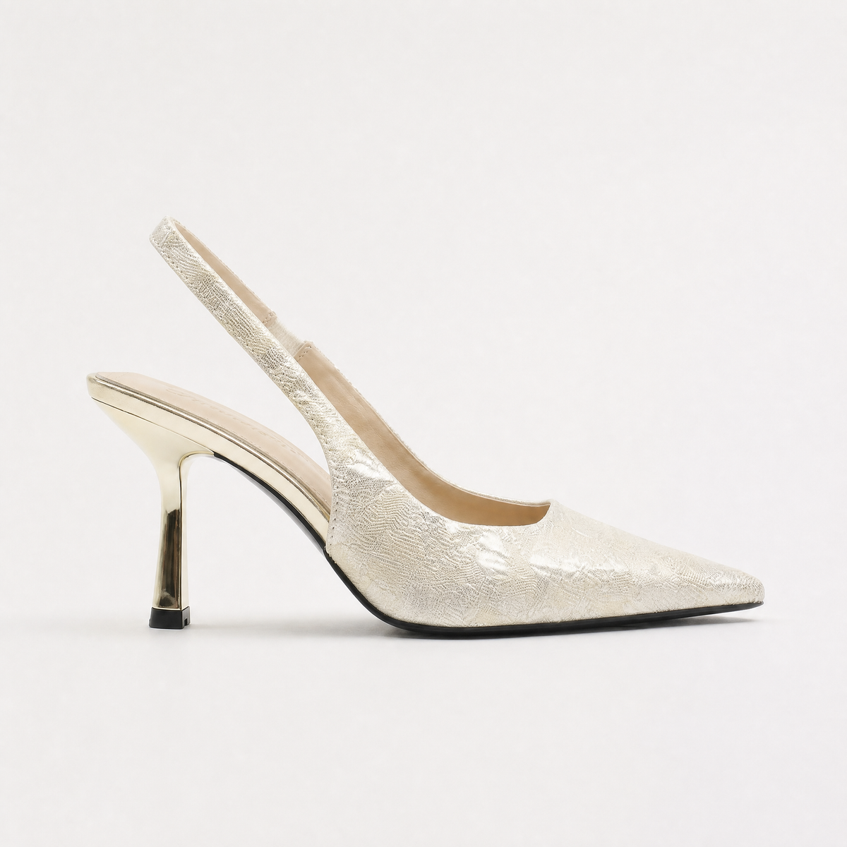 Slingback Heels - Glitter Pointed Toe