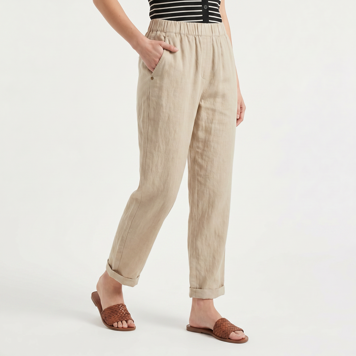 Harem Pants with Elastic Waist