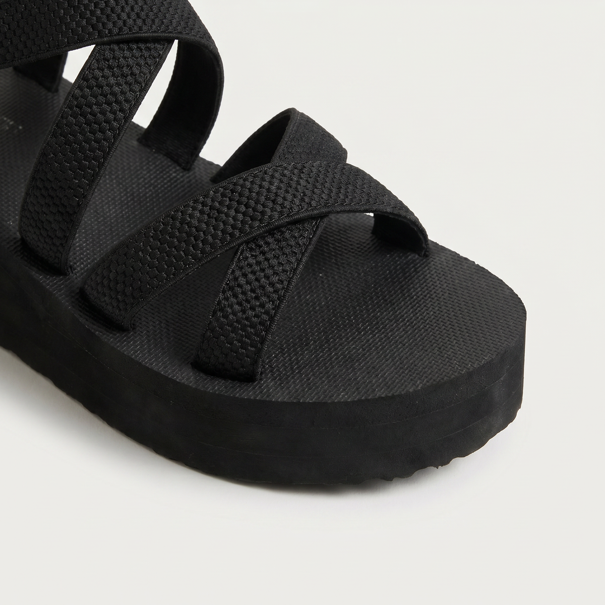 Black Platform Ankle-Strap Sandals