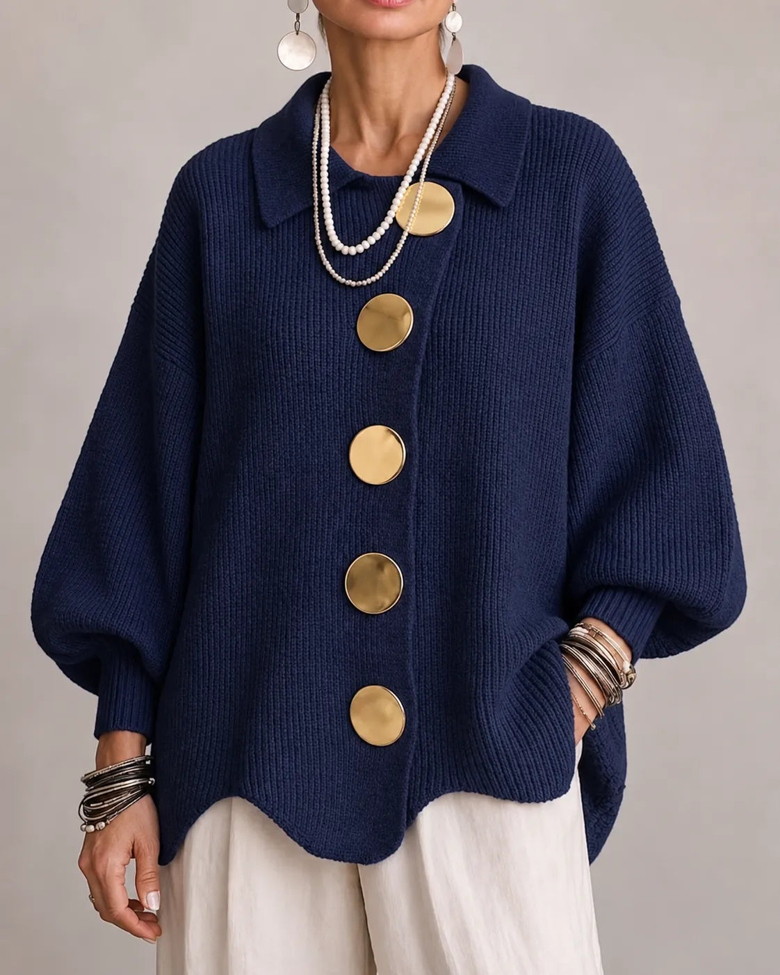 Rosa | Oversized Button Knit Sweater