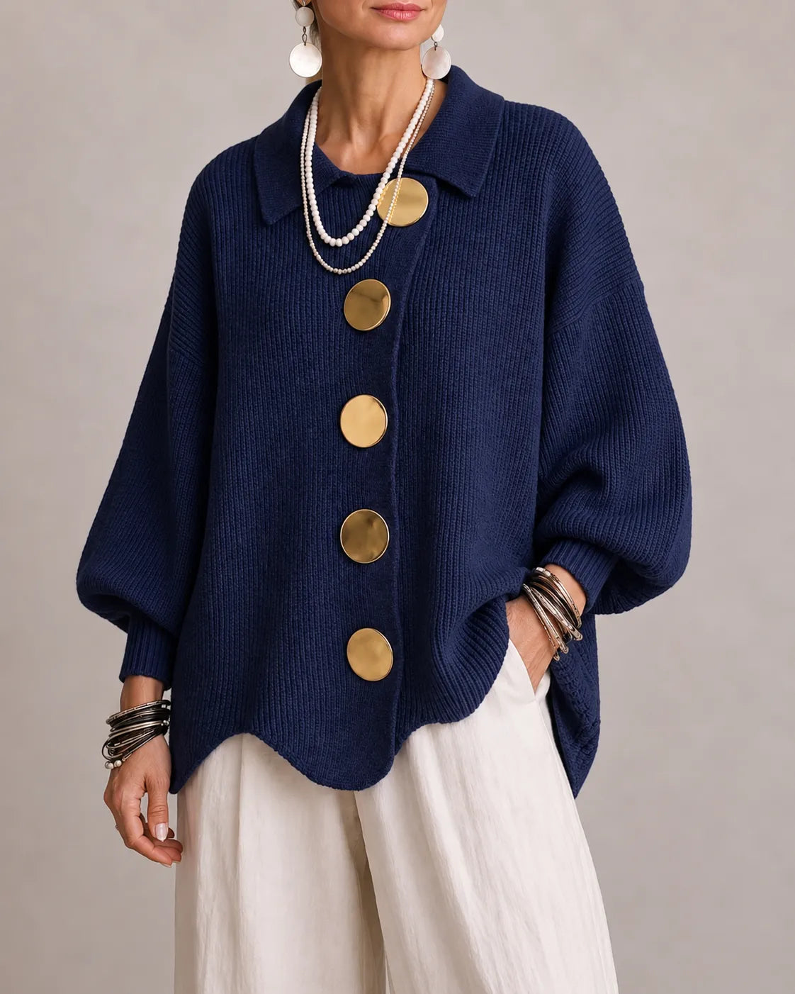 Rosa | Oversized Button Knit Sweater
