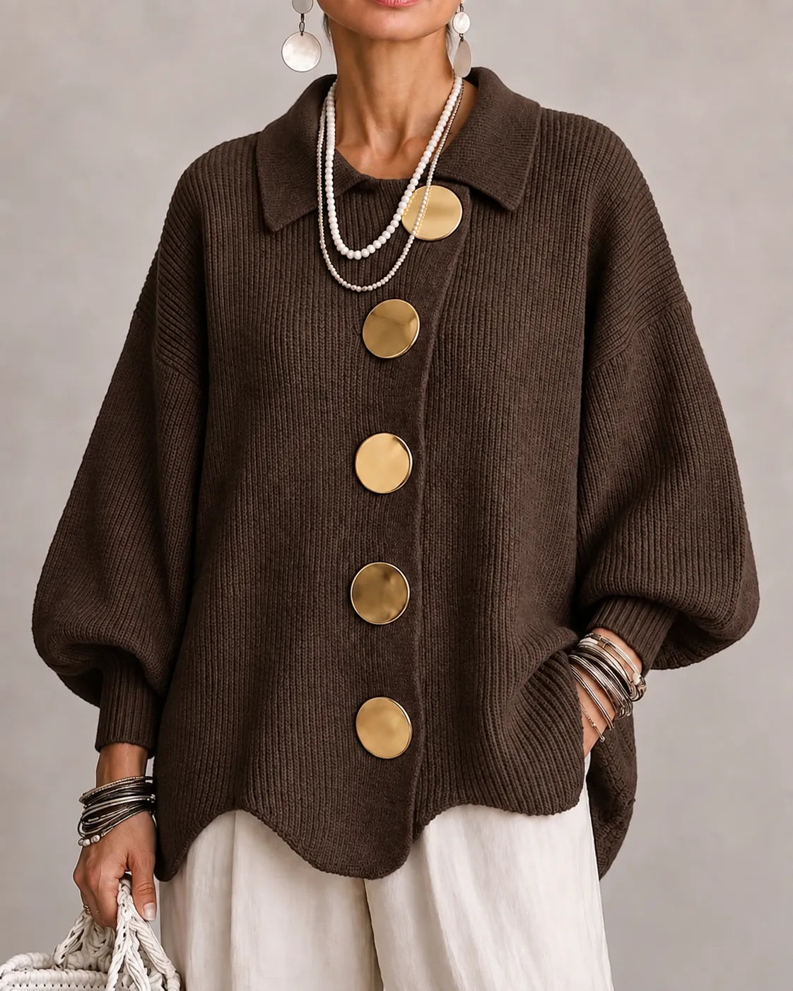 Rosa | Oversized Button Knit Sweater