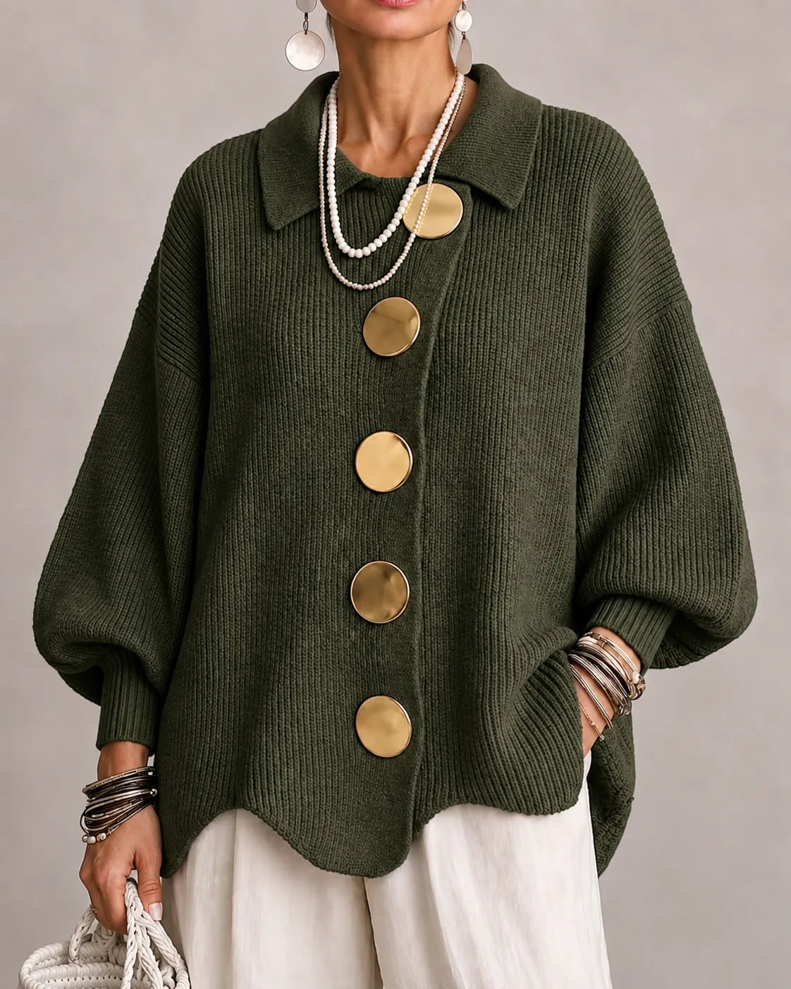 Rosa | Oversized Button Knit Sweater