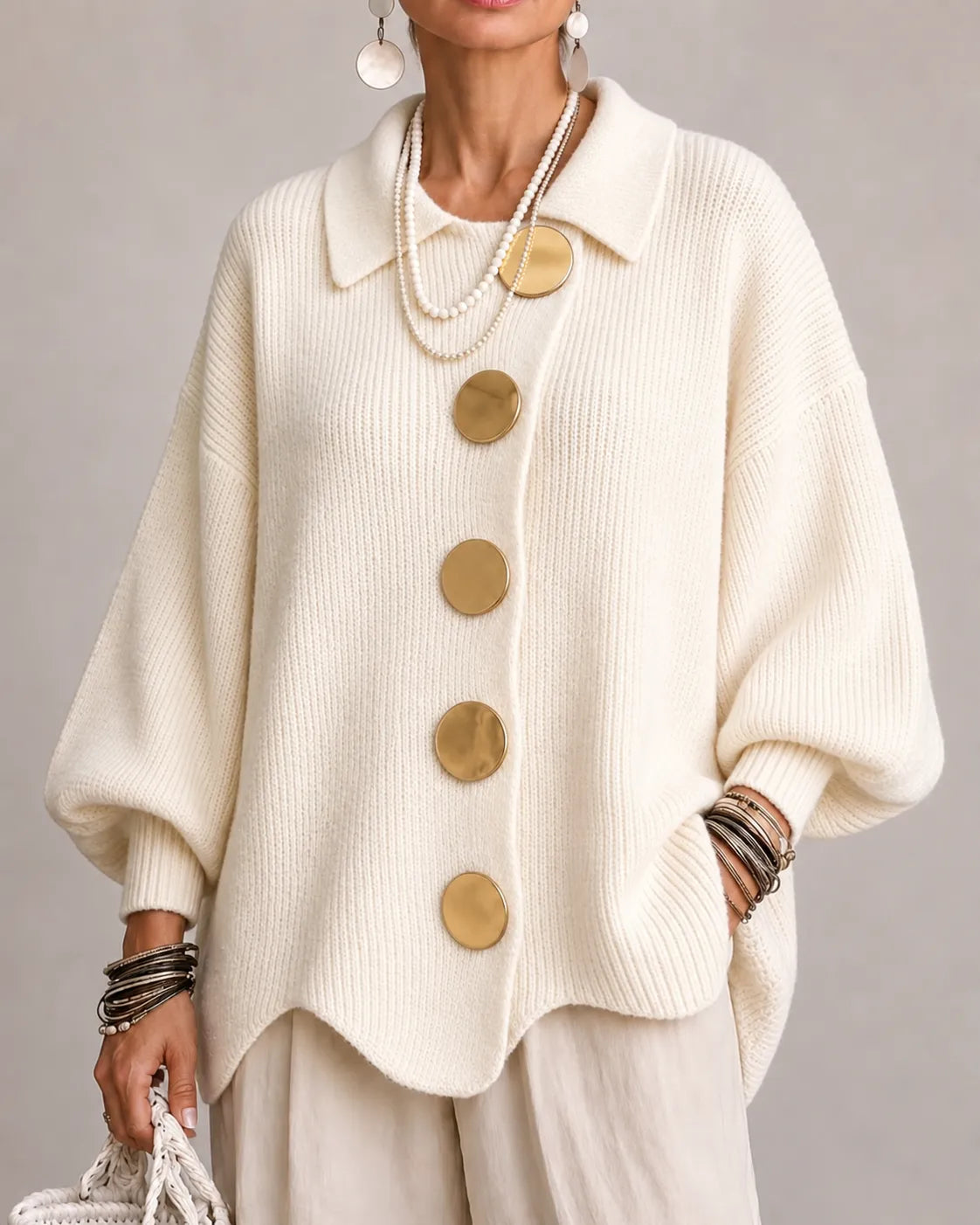 Rosa | Oversized Button Knit Sweater