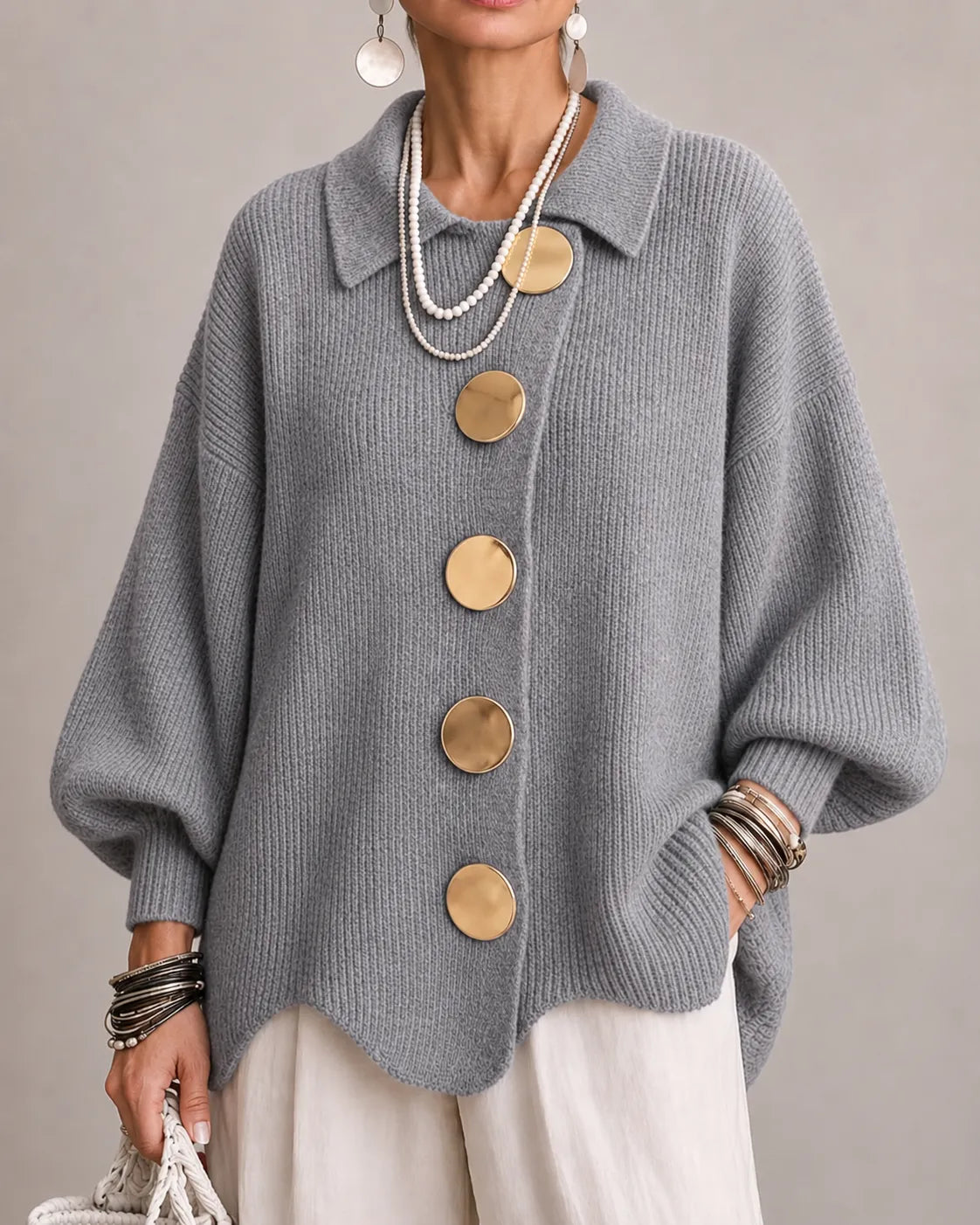 Rosa | Oversized Button Knit Sweater