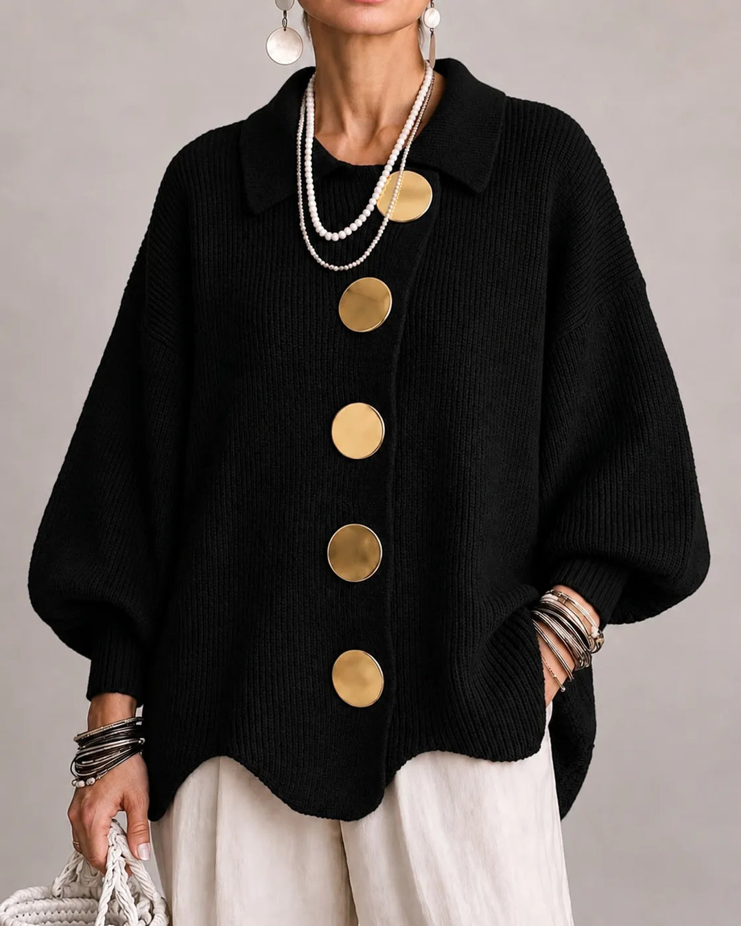 Rosa | Oversized Button Knit Sweater