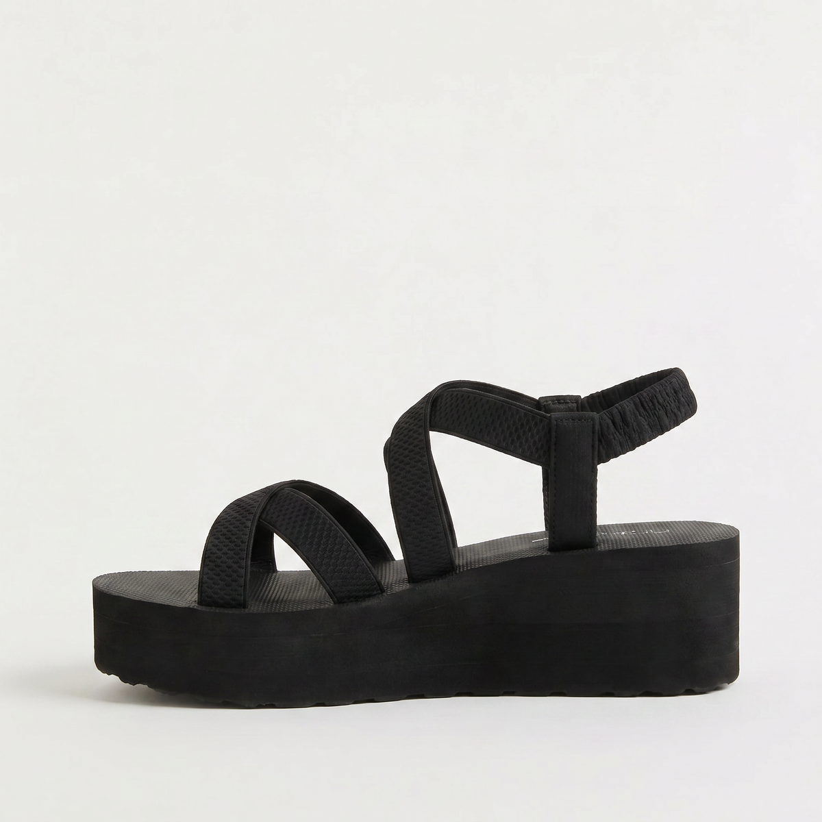 Black Platform Ankle-Strap Sandals