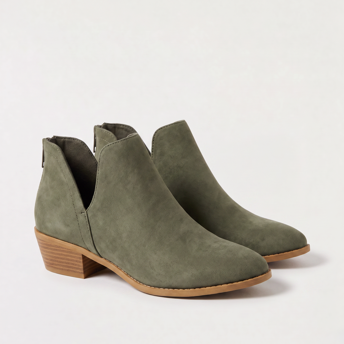 Low-Cut V-Front Ankle Boots
