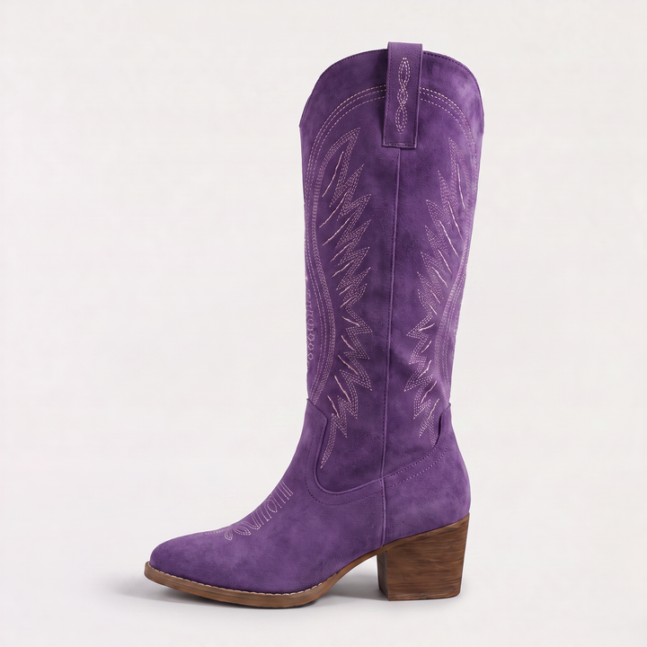 Embroidered Western Knee-High Boots