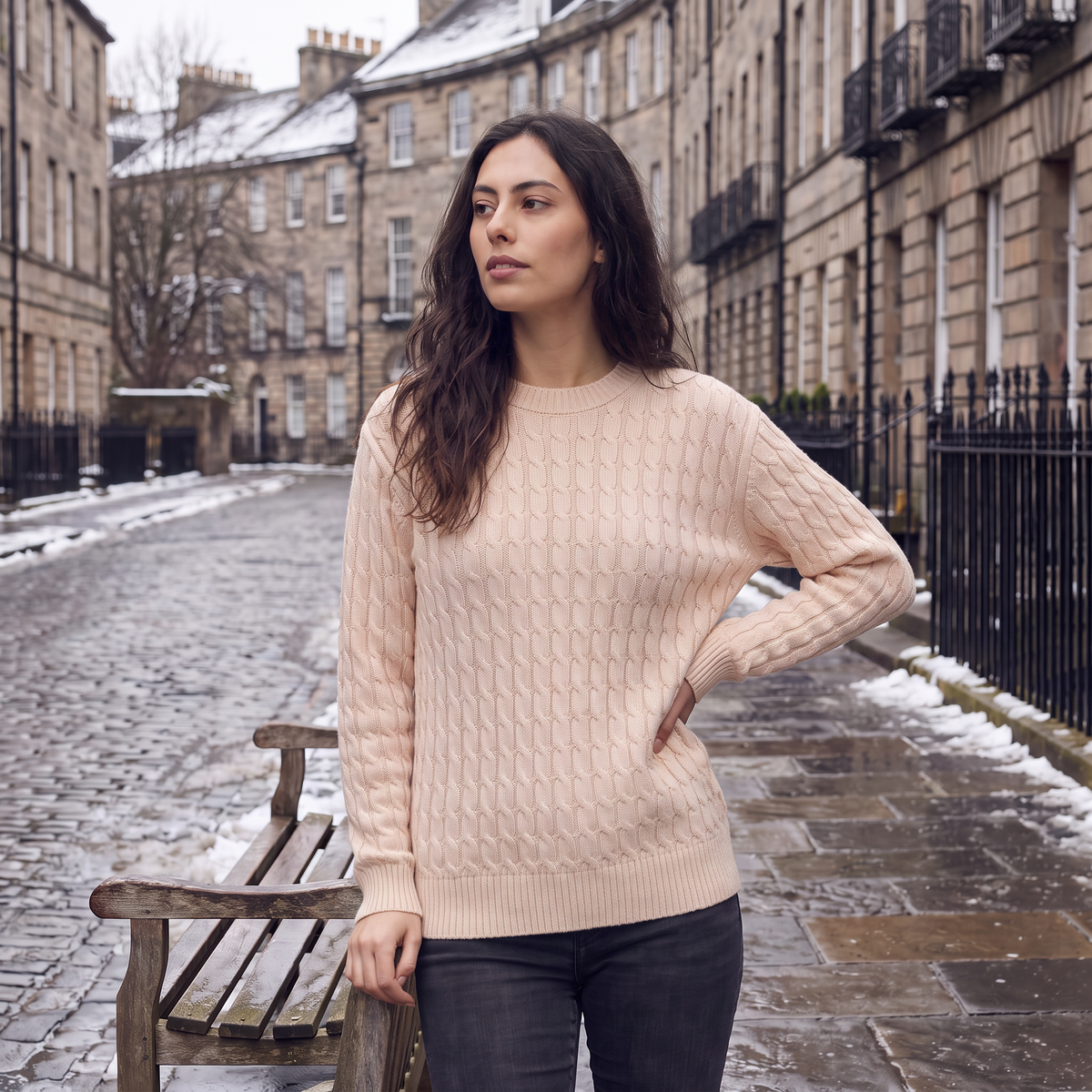 Wool Oversized Cable Knit Sweater