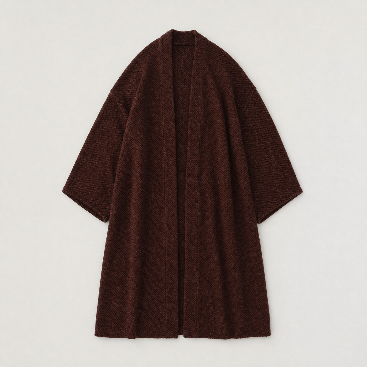 Long Line Open-Front Knit Cardigan