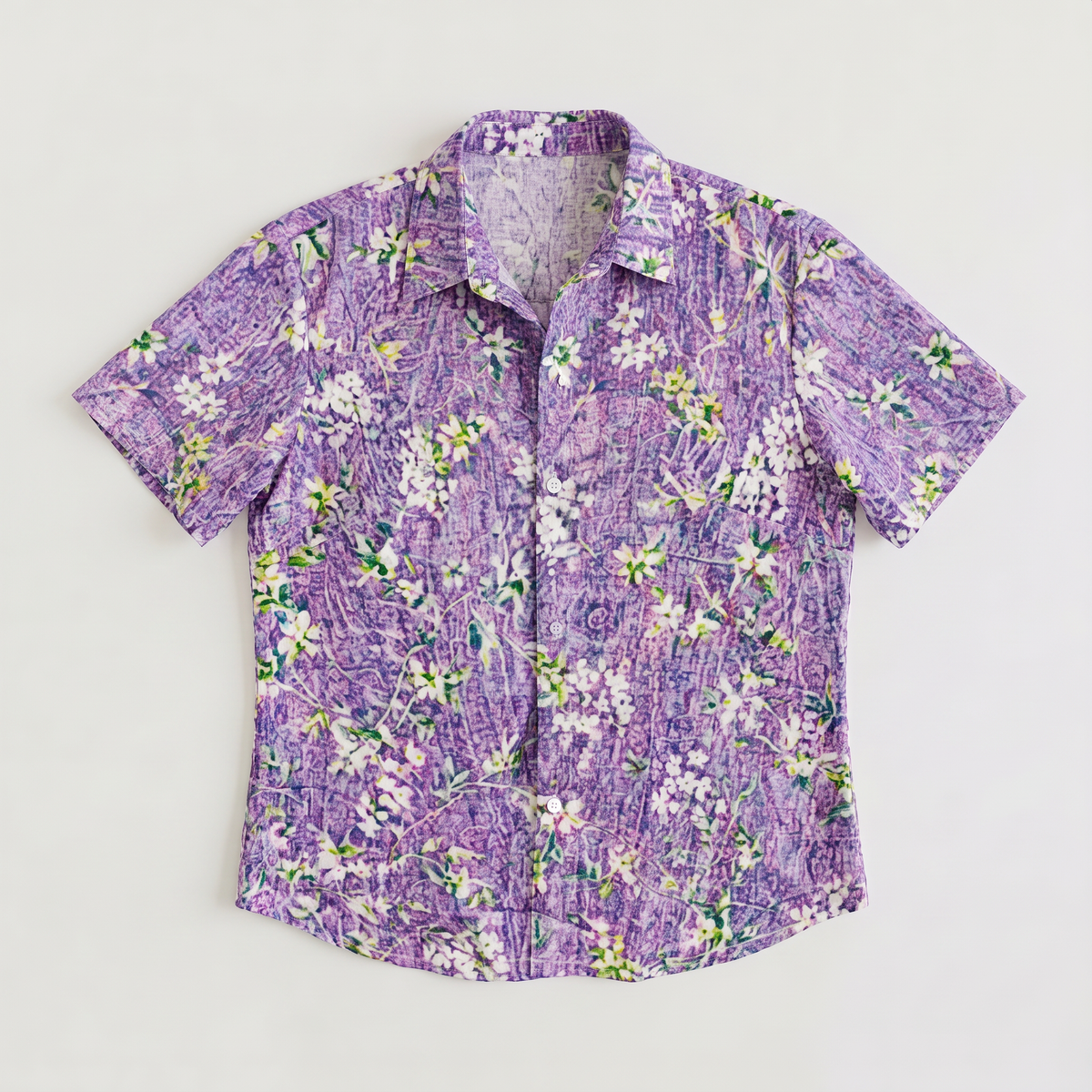 Floral Button Front Short Sleeve Blouse