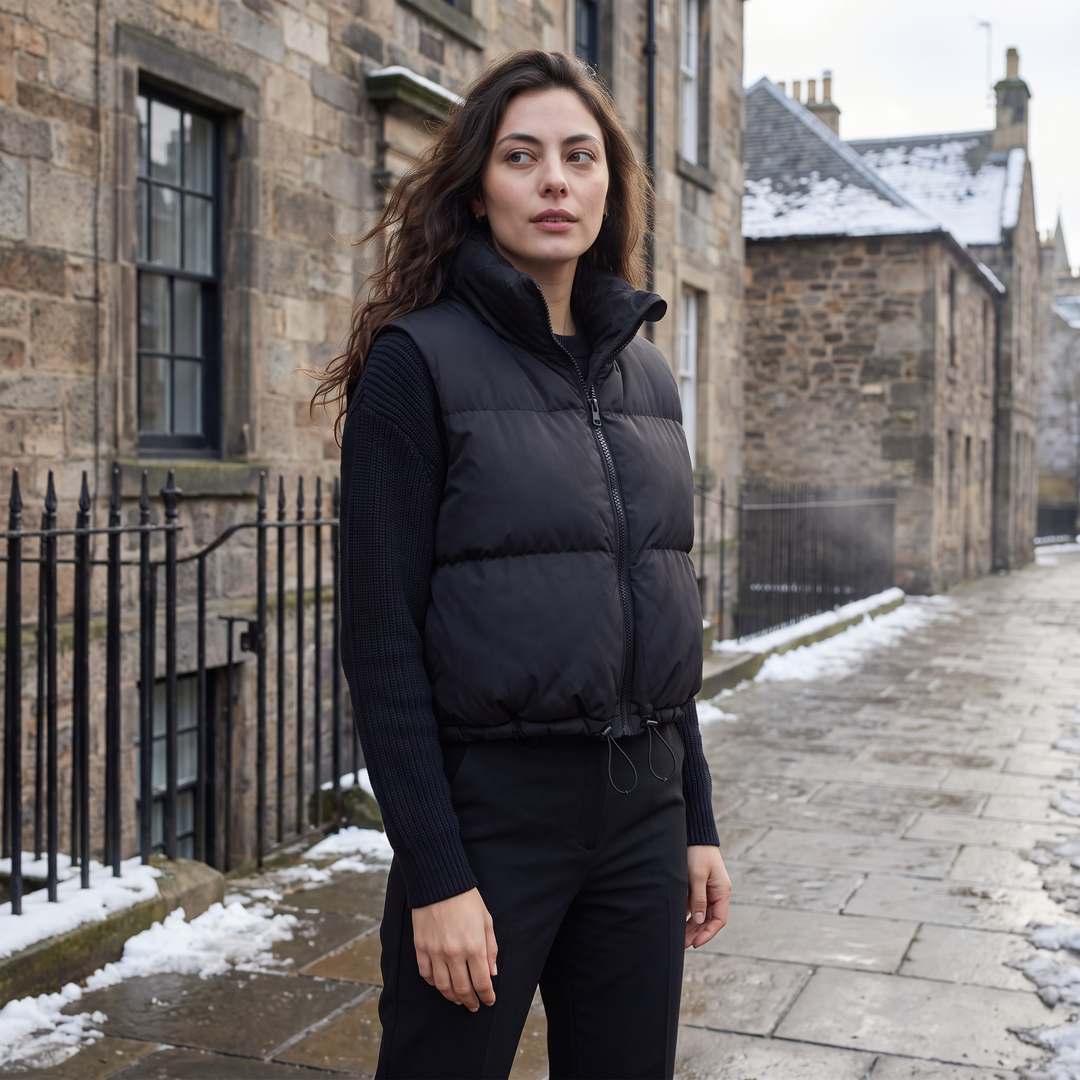 Cropped Quilted Puffer Gilet