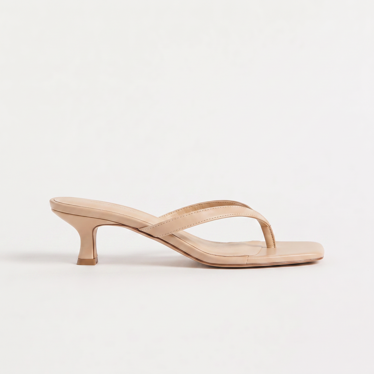 Square Toe Kitten Heel Sandals