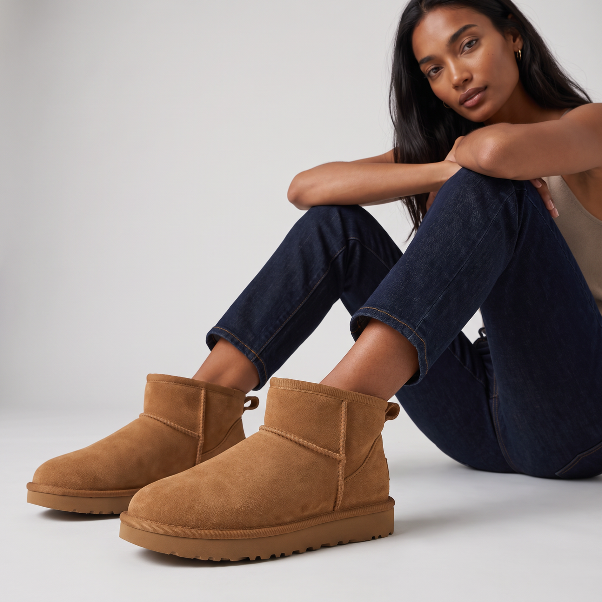 Shearling-Lined Suede Ankle Boots