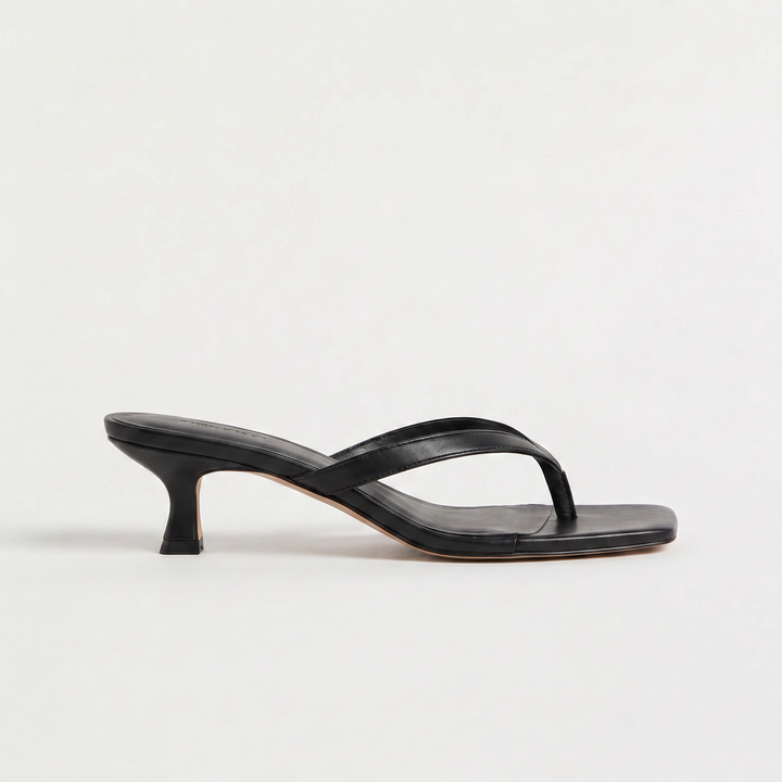 Square Toe Kitten Heel Sandals