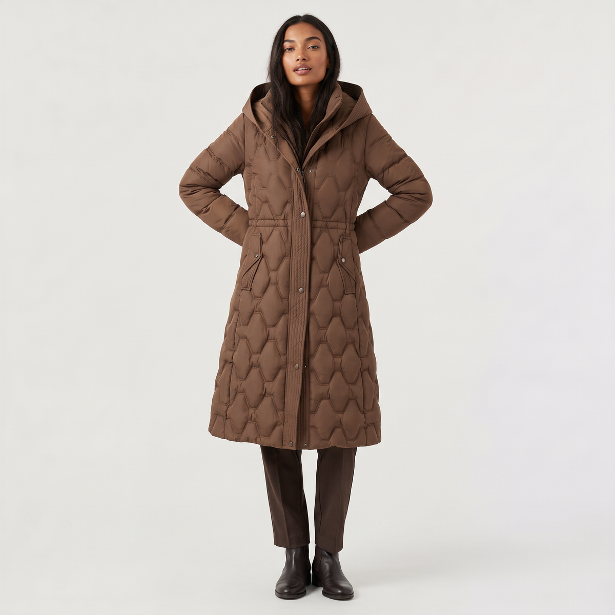Maxi Quilted Hooded Coat
