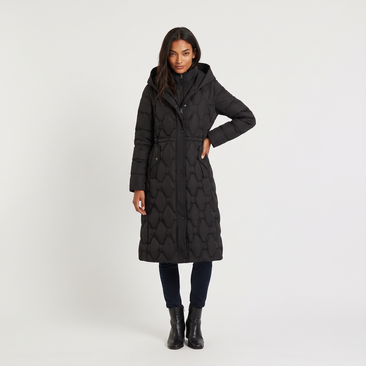 Maxi Quilted Hooded Coat